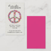 かわいい花のピースサインのプロフィール/テレホンカード コーリングカード (正面/裏面)