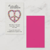 かわいい花のピースサインのプロフィール/テレホンカード コーリングカード (正面/裏面)