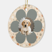 かわいい花のファームハウス初めてのクリスマス セラミックオーナメント (左)