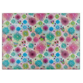 かわいい花のフクロウの背景パターン カッティングボード (正面)