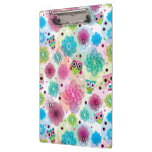 かわいい花のフクロウの背景パターン クリップボード (左)