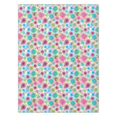 かわいい花のフクロウの背景パターン テーブルクロス (正面)