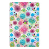 かわいい花のフクロウの背景パターン ミニクリップボード (裏面)