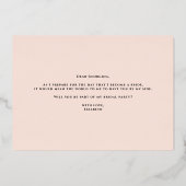 かわいい花のブーケ あなたは私のフラワーガールになってくれる? 箔招待状 (裏面)