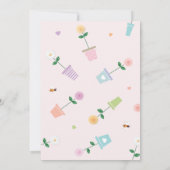 かわいい花のポット新しい住所の引越し告知 案内状 (裏面)