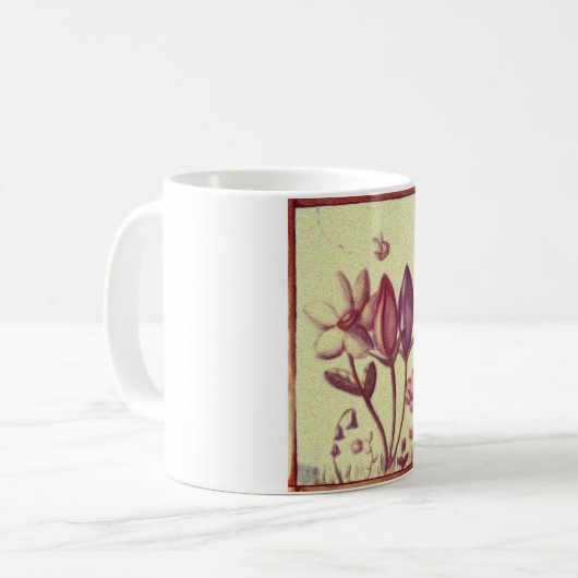 かわいい花のマグ コーヒーマグカップ (正面左)