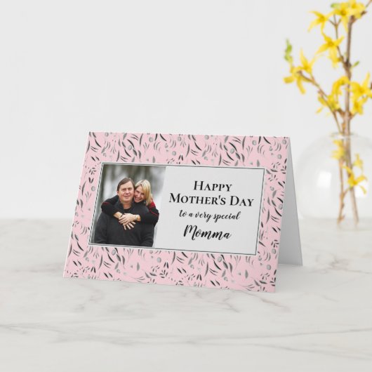 かわいい花のママ フォト ハッピー マザーズ デー カード (黄色い花)