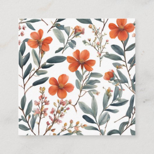 かわいい花のミニマルなブライダルシャワー エンクロージャーカード (裏面)