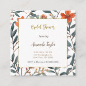 かわいい花のミニマルなブライダルシャワー エンクロージャーカード (正面)