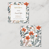 かわいい花のミニマルなブライダルシャワー エンクロージャーカード (正面/裏面)