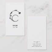 かわいい花のモノグラムの手紙Cの白 名刺 (正面/裏面)