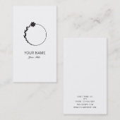 かわいい花のモノグラムの手紙Oの白 名刺 (正面/裏面)