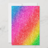 かわいい花のユニコーン、輝く女の子の5歳の誕生日パーティー 招待状 (裏面)