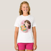 かわいい花の乙女デザインTシャツ Tシャツ (正面フル)
