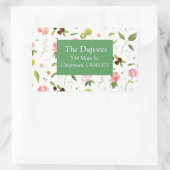 かわいい花の住所ラベル 長方形シール (バッグ)