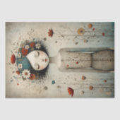 かわいい花の女の子のデコパージュ 薄葉紙 (正面)