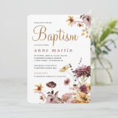 かわいい花の女の子の洗礼 招待状 (スタンド正面)