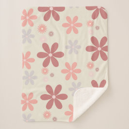 かわいい花の女の子らしい女の子グリッター シェルパブランケット