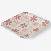 かわいい花の女の子らしい女の子グリッター ペーパープレート (傾斜あり)