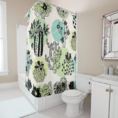 かわいい花の女優。手描きの継ぎ目のないパター シャワーカーテン (インサイチュ)