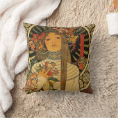 かわいい花の女性 クッション (ブランケット)