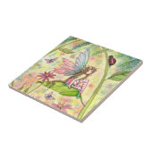 かわいい花の妖精とラディバグファンタジーアート タイル (側面)