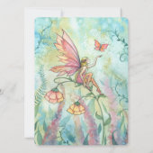 かわいい花の妖精の誕生日パーティーの招待状 招待状 (裏面)