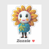 かわいい花の子供たちのキャラクター シール (シート)