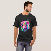 かわいい花の子猫とダイジー子猫のカラフルな面白いデザイン Tシャツ (正面フル)