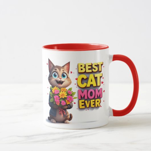 かわいい花の子猫の飼い主猫ママ🐱 マグカップ (右)