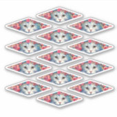 かわいい花の子猫 シール (正面)