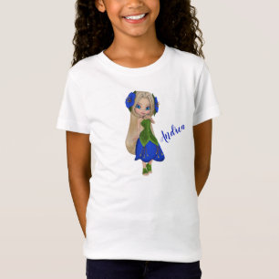 かわいい花の少女 Tシャツ