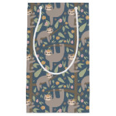 かわいい花の怠惰パターン スモールペーパーバッグ (正面)