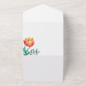 かわいい花の折り畳み オールインワン招待状 (外側)