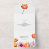 かわいい花の折り返し オールインワン招待状 (内側)