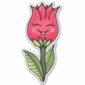 かわいい花の春漫画 シール (正面)