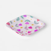 かわいい花の柄 ペーパープレート (傾斜あり)