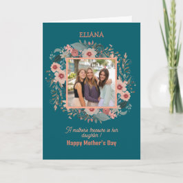 かわいい花の母と娘の名言 母の日 フォト カード