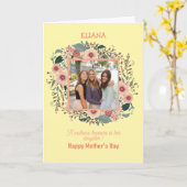 かわいい花の母と娘の名言 母の日 フォト カード (黄色い花)