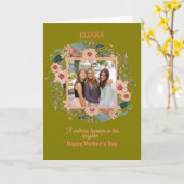 かわいい花の母と娘の名言 母の日 フォト カード (黄色い花)