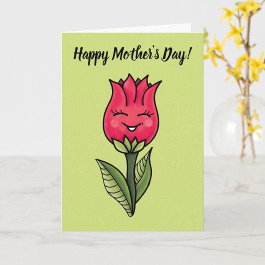 かわいい花の母の日 カード (黄色い花)