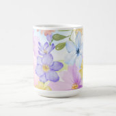 かわいい花の水彩画 コーヒーマグカップ (中央)