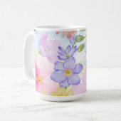 かわいい花の水彩画 コーヒーマグカップ (正面左)