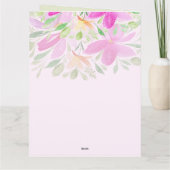 かわいい花の淡いパステル水彩画 カード (裏面)