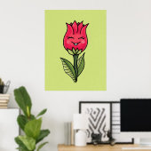 かわいい花の漫画のキャラクター植物愛好家の子供たち ポスター (ホームオフィス)