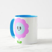 かわいい花の紫と青のマグカップ マグカップ (正面左)