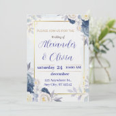 かわいい花の結婚式招待状、結婚招待状 セーブザデート (スタンド正面)