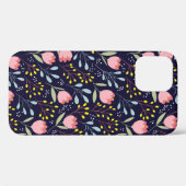 かわいい花の継ぎ目のない模様 Case-Mate iPhoneケース (裏面 (横))