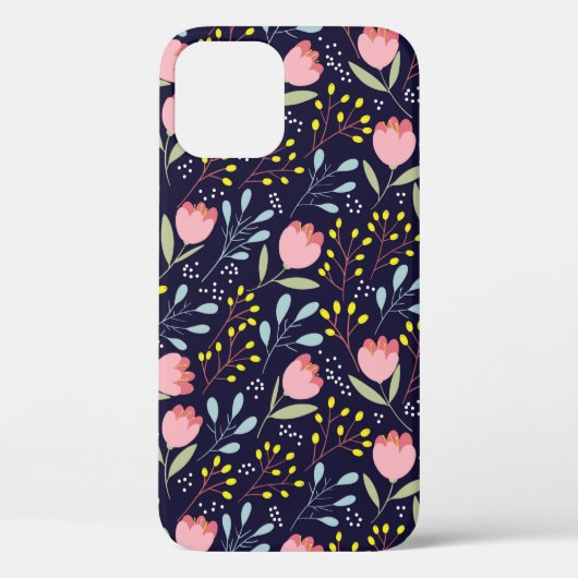 かわいい花の継ぎ目のない模様 Case-Mate iPhoneケース (裏面)