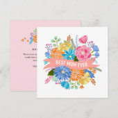 かわいい花の花束 ママの誕生日カード (正面/裏面)